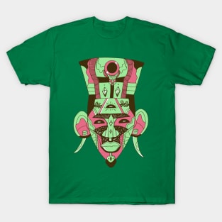 Pink Mint African Mask 6 T-Shirt